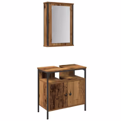 vidaXL Set di mobili per il bagno 2 pcs Marrone 60 x 30 x 60 cm - Vista aggiuntiva 2