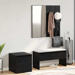 vidaXL Set mobili da ingresso 3 pcs Rovere nero 80 x 31 x 40 cm