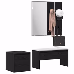 vidaXL Set mobili da ingresso 3 pcs Rovere nero 80 x 31 x 40 cm - Vista aggiuntiva 3