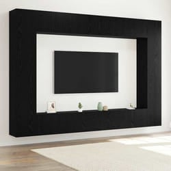 vidaXL Set mobile TV 8 pcs Rovere nero 100 x 30 x 30 cm