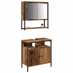 vidaXL Set di mobili per il bagno 2 pcs Marrone 60 x 30 x 60 cm - Vista aggiuntiva 3