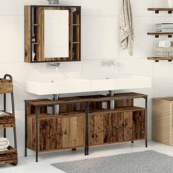 vidaXL Unità da Bagno 3 pcs Marrone 80 x 30 x 60 cm Legno multistrato