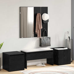 vidaXL Set mobili da ingresso 6 pcs Rovere nero 80 x 31 x 40 cm
