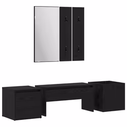 vidaXL Set mobili da ingresso 6 pcs Rovere nero 80 x 31 x 40 cm - Vista aggiuntiva 2