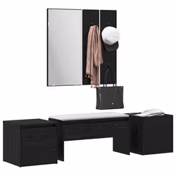 vidaXL Set mobili da ingresso 6 pcs Rovere nero 80 x 31 x 40 cm - Vista aggiuntiva 3
