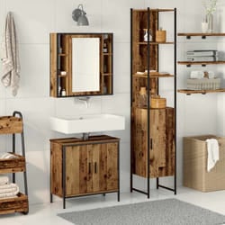 vidaXL Unità da Bagno con lo scaffale 3 pcs Marrone 33 x 33 x 185.5 cm