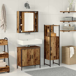 vidaXL Set di mobili per il bagno 3 pcs Marrone 33 x 33 x 120.5 cm