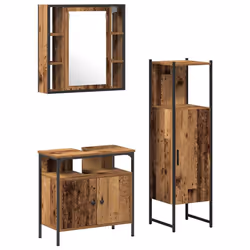 vidaXL Set di mobili per il bagno 3 pcs Marrone 60 x 30 x 60 cm - Vista aggiuntiva 2