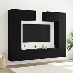 vidaXL Set mobile TV 6 pcs Rovere nero 100 x 30 x 30 cm
