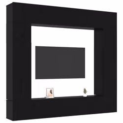 vidaXL Set mobile TV 8 pcs Rovere nero 100 x 30 x 30 cm - Vista aggiuntiva 3