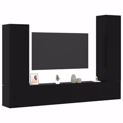 vidaXL Set mobile TV 4 pcs Rovere nero 30.5 x 30 x 110 cm - Vista aggiuntiva 3