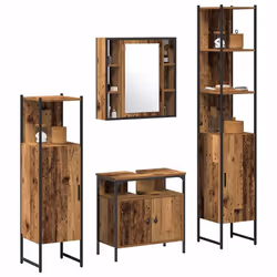 vidaXL Set di mobili per il bagno con cassetto 4 pcs Legno vecchio - Vista aggiuntiva 3