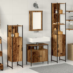 vidaXL Set di Mobili da Bagno in 4 Pezzi Legno Invecchiato