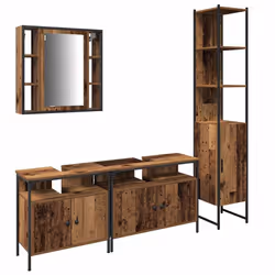 vidaXL Set di Armadi da Bagno 4 pcs Legno vecchio 33 x 33 x 185.5 cm - Vista aggiuntiva 2