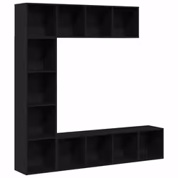 vidaXL Armadio per Libri 3 pcs Rovere Nero 36 x 30 x 143 cm - Vista aggiuntiva 2