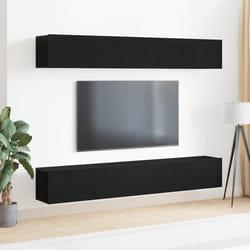vidaXL Set mobile TV 4 pcs Rovere nero 100 x 30 x 30 cm