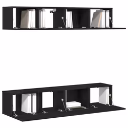 vidaXL Set mobile TV 4 pcs Rovere nero 80 x 30 x 30 cm - Vista aggiuntiva 2