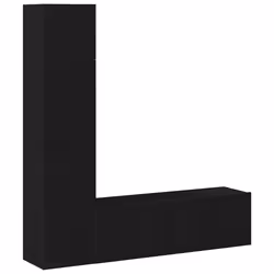 vidaXL Set mobile TV 4 pcs Rovere nero 130.5 x 30 x 140 cm - Vista aggiuntiva 2