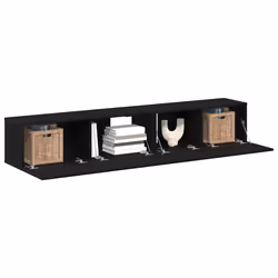 vidaXL Set mobile TV 2 pcs Rovere nero 100 x 30 x 30 cm - Vista aggiuntiva 3