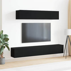 vidaXL Set mobile TV 4 pcs Rovere nero 100 x 30 x 30 cm