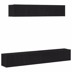 vidaXL Set mobile TV 4 pcs Rovere nero 100 x 30 x 30 cm - Vista aggiuntiva 2