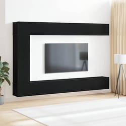 vidaXL Set mobile TV 9 pcs Rovere nero 30.5 x 30 x 110 cm