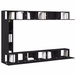 vidaXL Set mobile TV 9 pcs Rovere nero 30.5 x 30 x 110 cm - Vista aggiuntiva 3