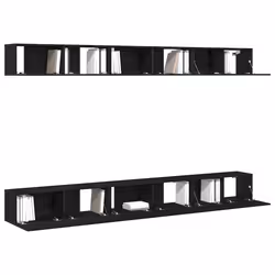 vidaXL Set mobile TV 6 pcs Rovere nero 100 x 30 x 30 cm - Vista aggiuntiva 3