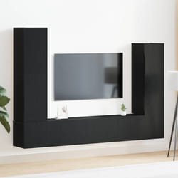 vidaXL Set mobile TV 6 pcs Rovere nero 30.5 x 30 x 110 cm