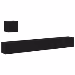 vidaXL Set mobile TV 4 pcs Rovere nero 80 x 30 x 30 cm - Vista aggiuntiva 2