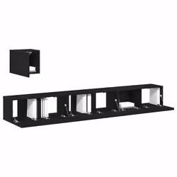 vidaXL Set mobile TV 4 pcs Rovere nero 80 x 30 x 30 cm - Vista aggiuntiva 3