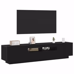 vidaXL Mobile TV 2 pcs Nero 180 x 35 x 40 cm Legno multistrato - Vista aggiuntiva 3