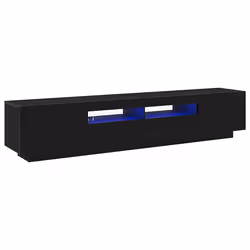 vidaXL Mobile TV 2 pcs Nero 200 x 35 x 40 cm Legno multistrato - Vista aggiuntiva 2