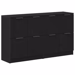 vidaXL Mobile di Servizio Rovere nero 180 x 30 x 70 cm - Vista aggiuntiva 2