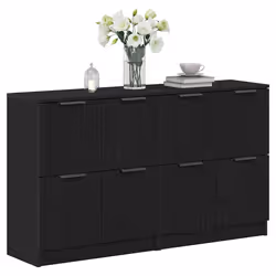 vidaXL Mobile di Servizio Rovere nero 180 x 30 x 70 cm - Vista aggiuntiva 3