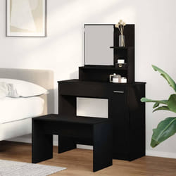 vidaXL Set Tavolo da Trucco 2 pcs Rovere nero 86.5 x 35 x 136 cm