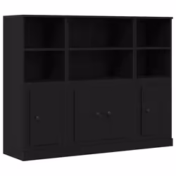 vidaXL Highboard Rovere Nero 132 x 35,5 x 103,5 cm Legno multistrato - Vista aggiuntiva 2