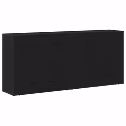vidaXL Credenza Rovere Nero 160 x 33 x 70 cm Legno multistrato - Vista aggiuntiva 2