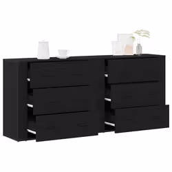 vidaXL Credenza Rovere Nero 160 x 33 x 70 cm Legno multistrato - Vista aggiuntiva 3
