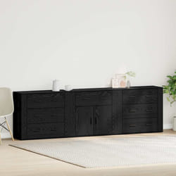 vidaXL Mobile Laterale Rovere Nero 240 x 33 x 70 cm Legno multistrato