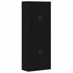 vidaXL Pensile 2 pcs Rovere nero 69.5 x 34 x 90 cm Legno multistrato - Vista aggiuntiva 2