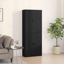 vidaXL Pensile 2 pcs Rovere nero 69.5 x 34 x 90 cm Legno multistrato