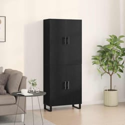 vidaXL Credenza 2 pcs Rovere nero 69,5 x 34 x 180 cm Legno multistrato