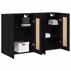 vidaXL Mobile a muro 2 pcs Rovere nero 160 x 34 x 90 cm - Vista aggiuntiva 3