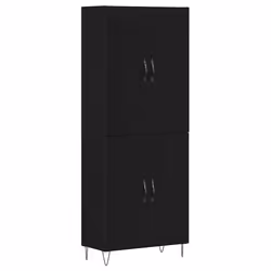vidaXL Credenza Rovere nero 69,5 x 34 x 180 cm Legno multistrato - Vista aggiuntiva 2