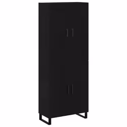 vidaXL Credenza 2 pcs Rovere nero 69,5 x 34 x 180 cm Legno multistrato - Vista aggiuntiva 2