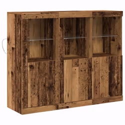 vidaXL Credenza 3 pcs Legno vecchio 123 x 37 x 100 cm - Vista aggiuntiva 2