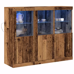 vidaXL Credenza 3 pcs Legno vecchio 123 x 37 x 100 cm - Vista aggiuntiva 3
