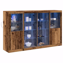 vidaXL Credenza Legno vecchio 163 x 37 x 100 cm Legno multistrato - Vista aggiuntiva 3