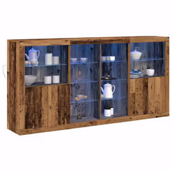 vidaXL Credenza 3 pcs Legno vecchio 202 x 37 x 100 cm - Vista aggiuntiva 3